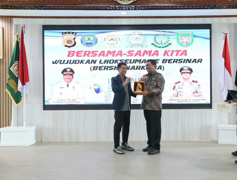 Menuju Lhokseumawe Bersinar, Pj Walikota A Hanan Launching Qanun Gampong P4GN dan Jargon Lhokseumawe Hayeu Tulak Narkoba